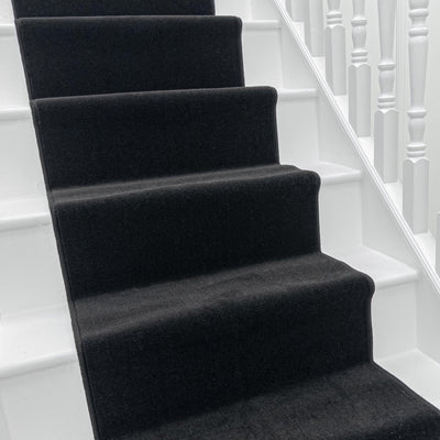 Plain Schwarz Treppenläufer