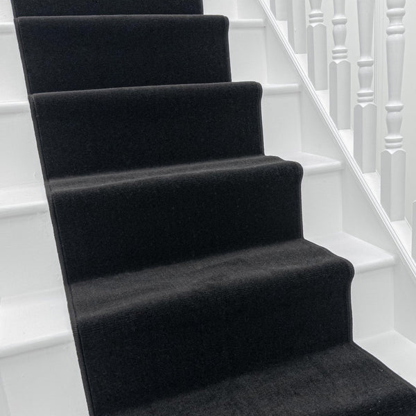 Plain Black Stair Runner