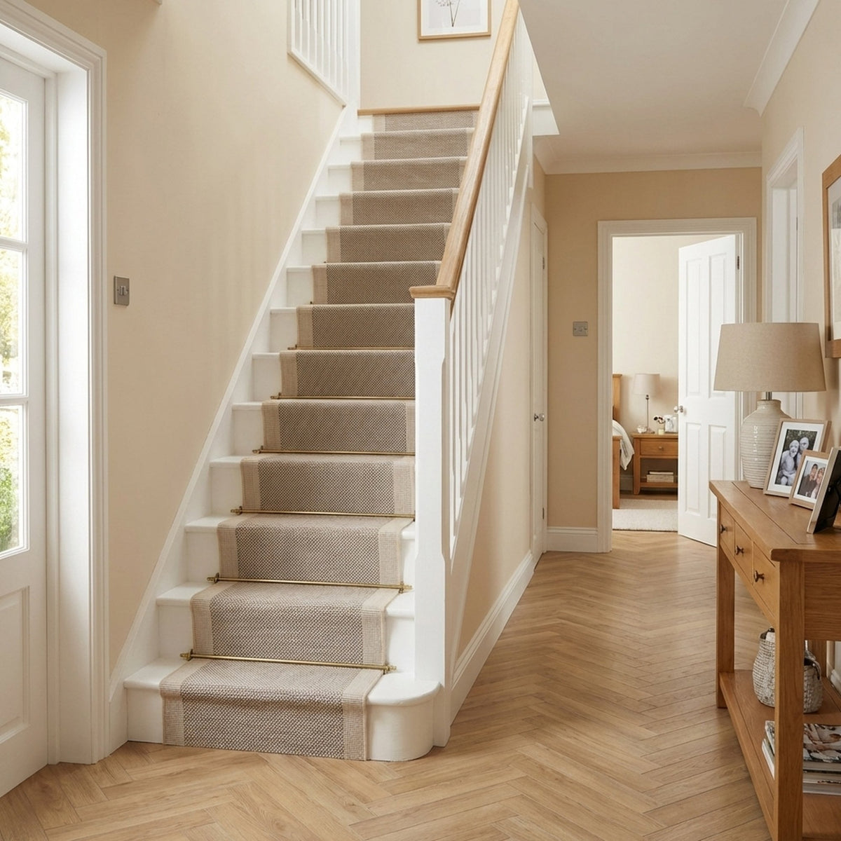 Vichy Beige A Stair Runner