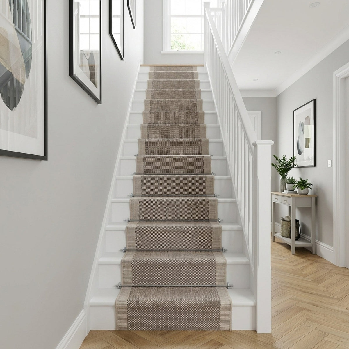 Vichy Beige A Stair Runner