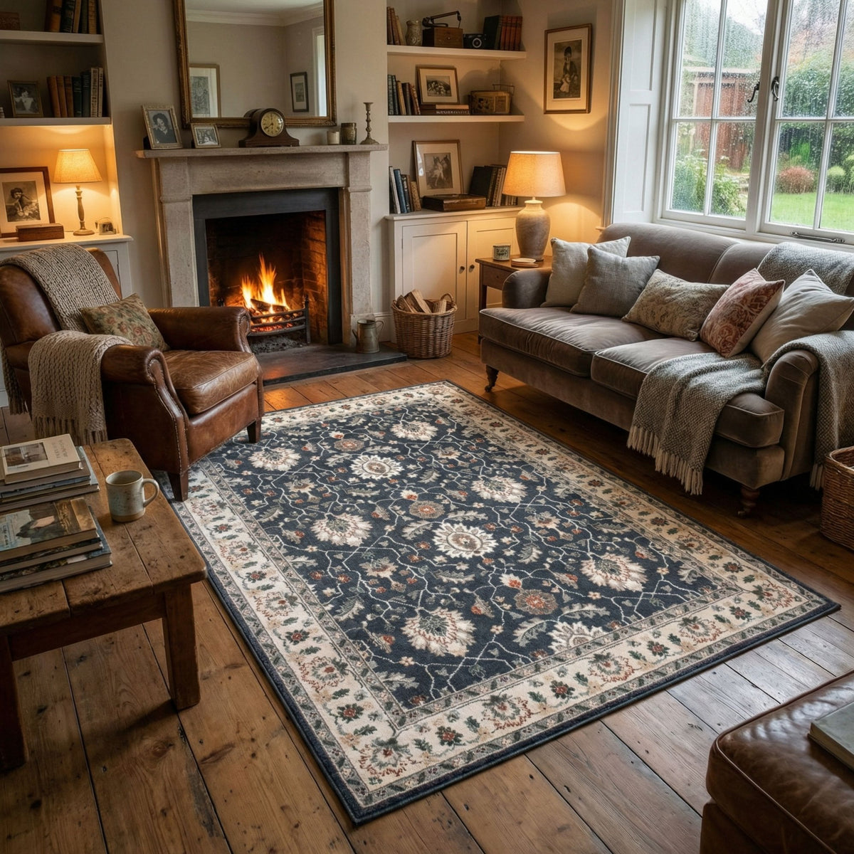 Montville Vintage Blue Alabaster Area Rug