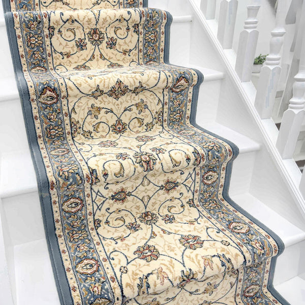 Ancient Garden Beige/Light Blue 57120-6454 Stair Runner