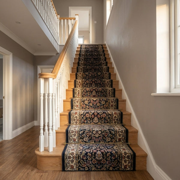 Ancient Garden Blue/Ivory 57078-3434 Stair Runner