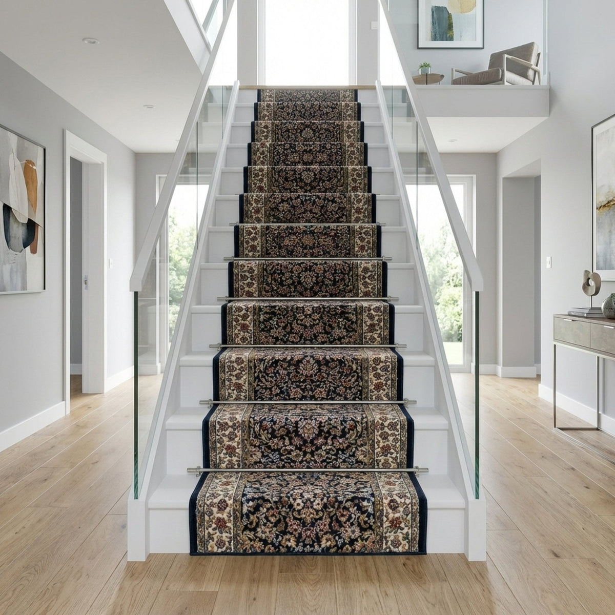 Ancient Garden Blue/Ivory 57078-3434 Stair Runner