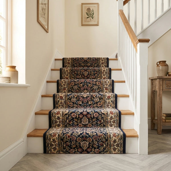 Ancient Garden Blue/Ivory 57078-3434 Stair Runner
