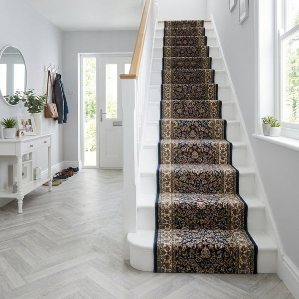 Ancient Garden Blue/Ivory 57078-3434 Stair Runner