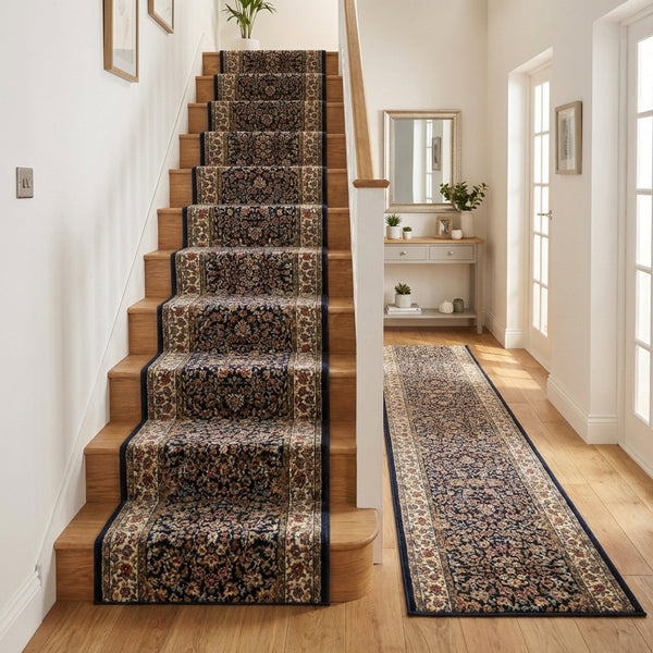 Ancient Garden Blue/Ivory 57078-3434 Stair Runner
