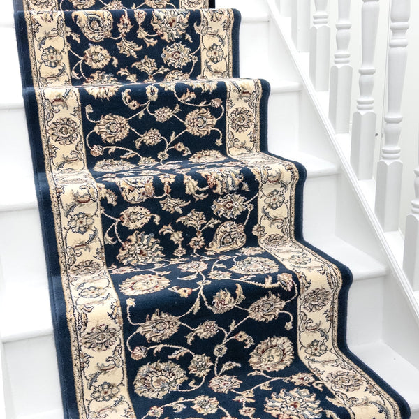 Ancient Garden Blue/Ivory 57365-3464 Stair Runner