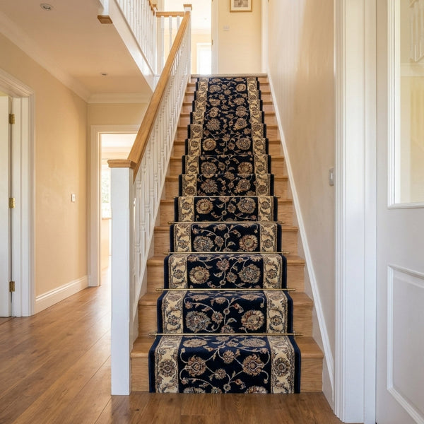 Ancient Garden Blue/Ivory 57365-3464 Stair Runner