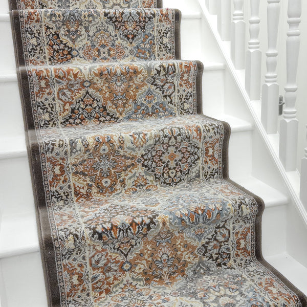 Ancient Garden Brown/Blue 57008-3235 Stair Runner
