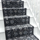 Ancient Garden Charcoal/Silver 57126-3636 Stair Runner - 1ft / 2ft 2in
