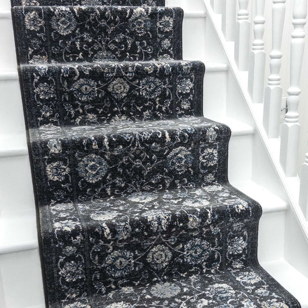 Ancient Garden Charcoal/Silver 57126-3636 Stair Runner