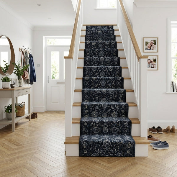 Ancient Garden Charcoal/Silver 57126-3636 Stair Runner