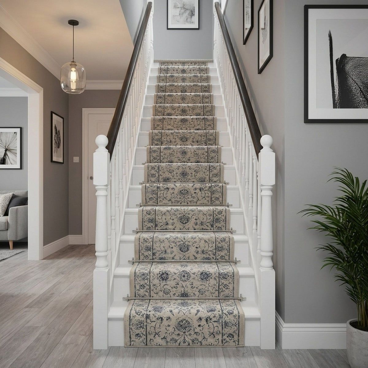 Ancient Garden Cream 57126-6666 Stair Runner