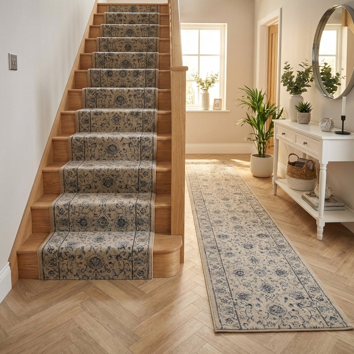 Ancient Garden Cream 57126-6666 Stair Runner
