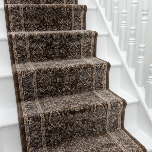 Ancient Garden Marron Foncé/Beige 57276-3235 Tapis d’escalier