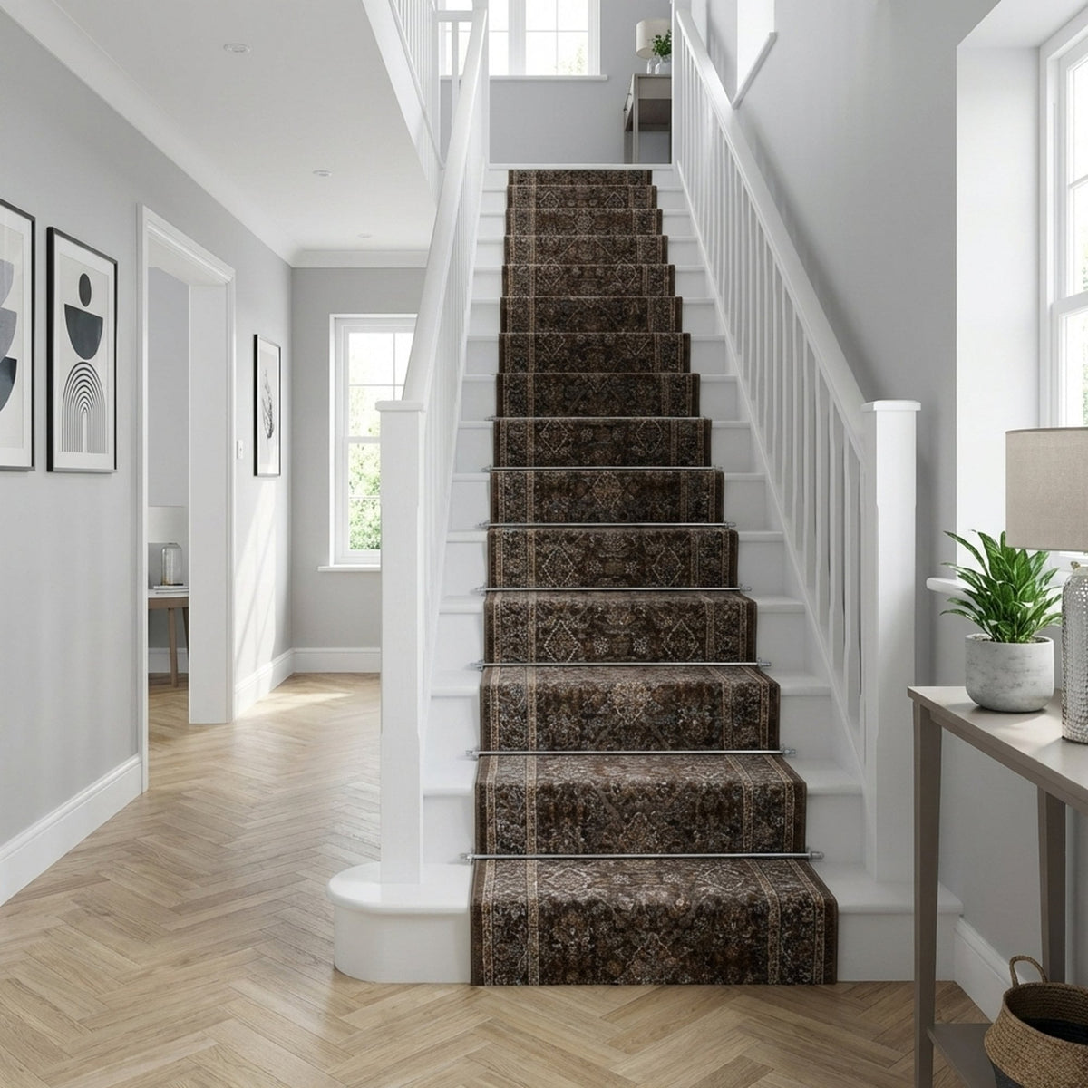 Ancient Garden Marron Foncé/Beige 57276-3235 Tapis d’escalier