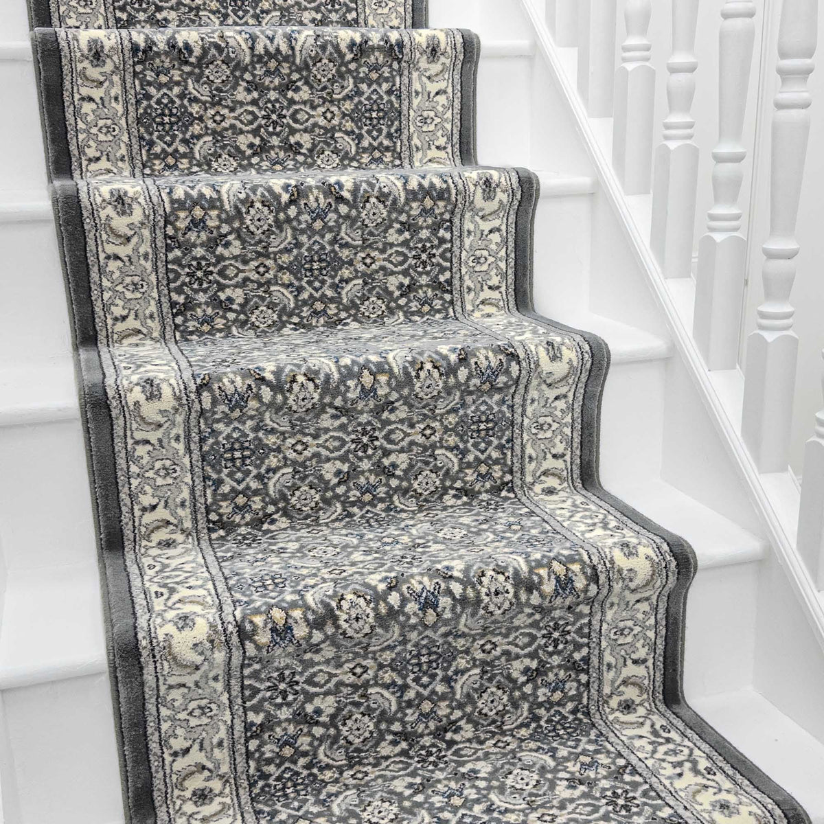 Ancient Garden Gray/Cream 57011-5666 Stair Runner