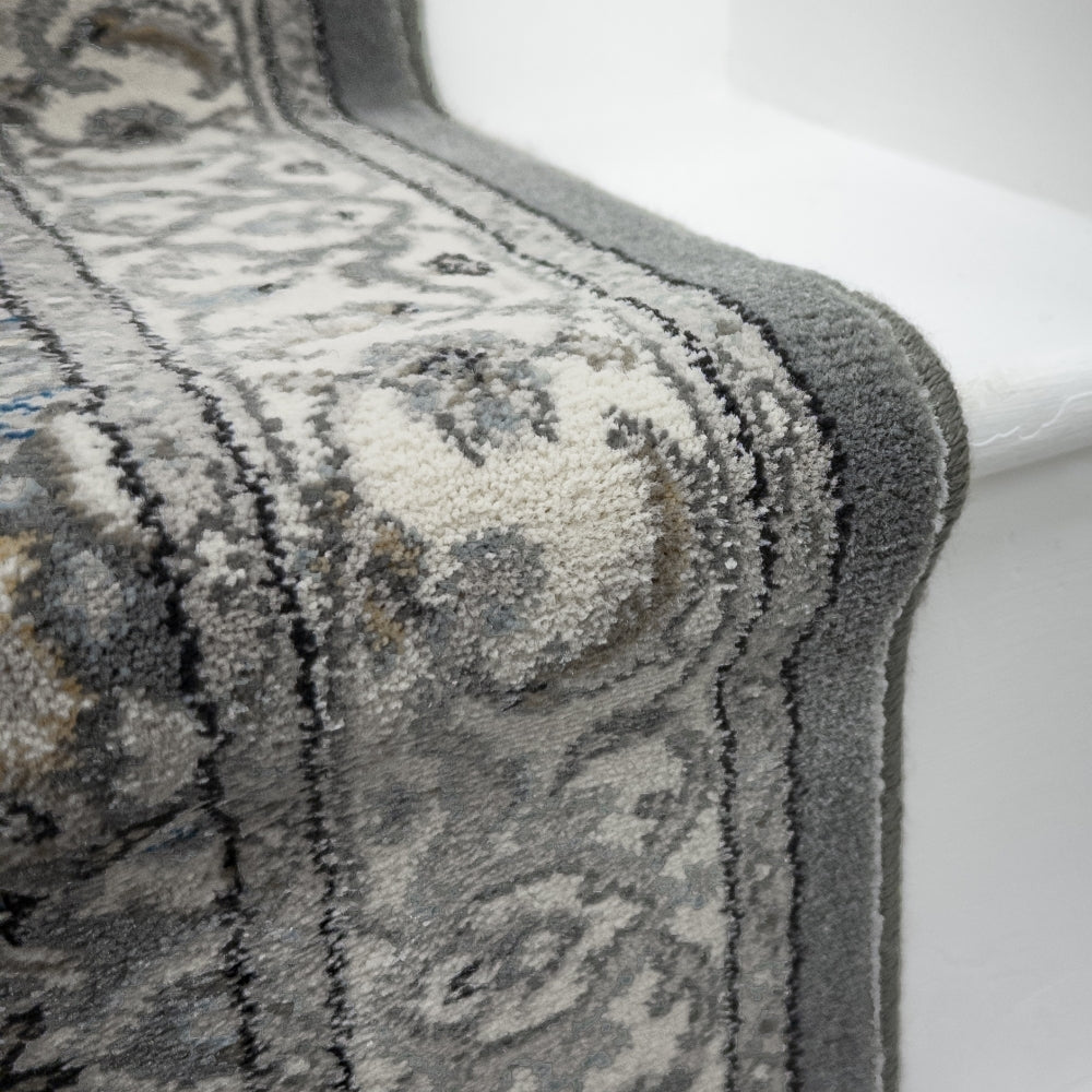 Ancient Garden Gray/Cream 57011-5666 Stair Runner