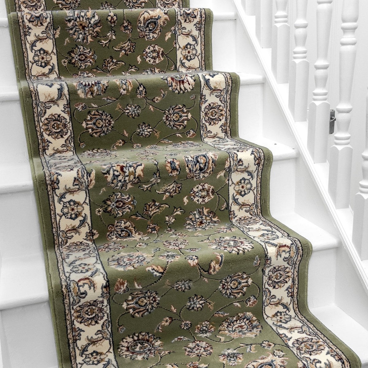 Ancient Garden Green/Ivory 57365-4464 Stair Runner