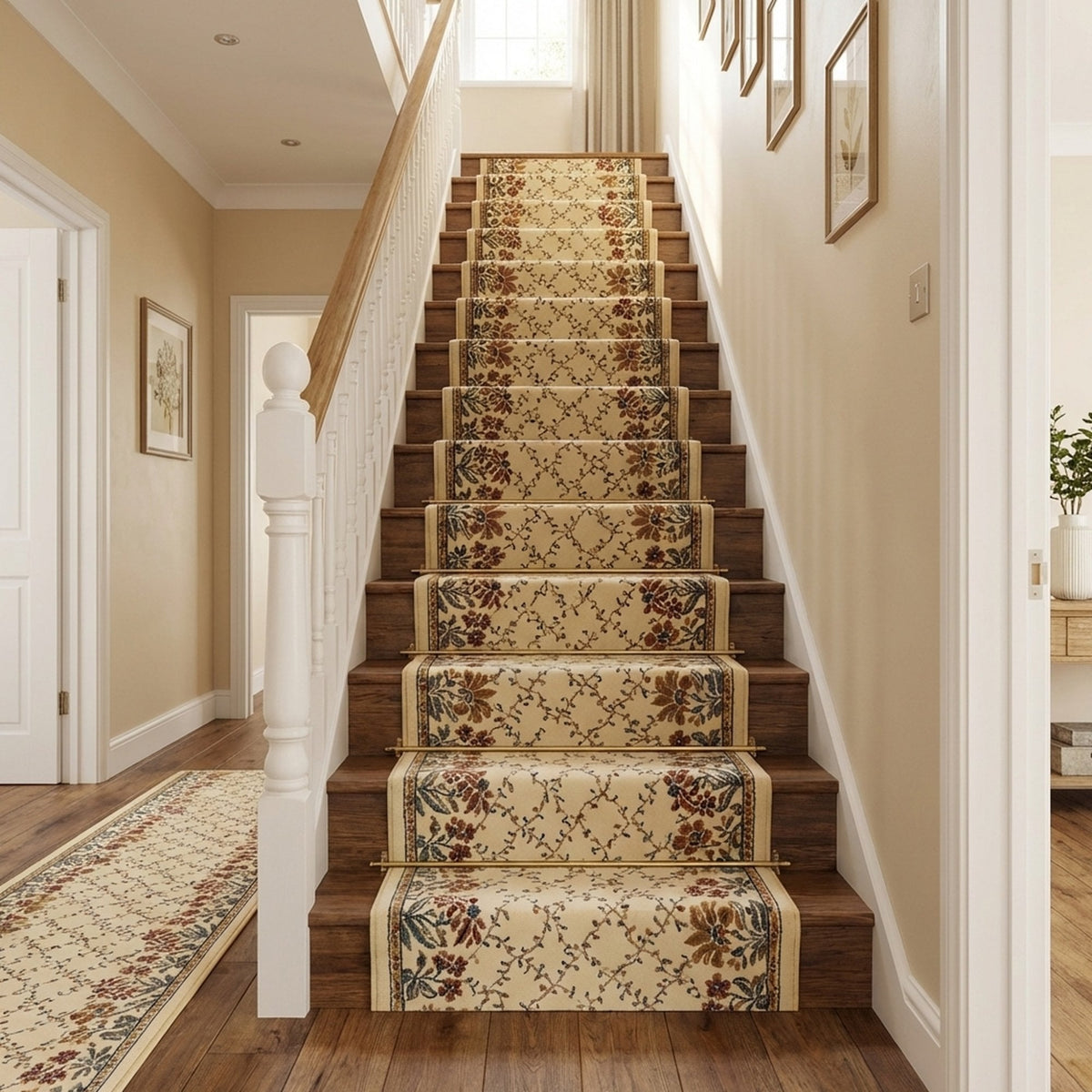 Ancient Garden Ivory 57084-6464 Stair Runner