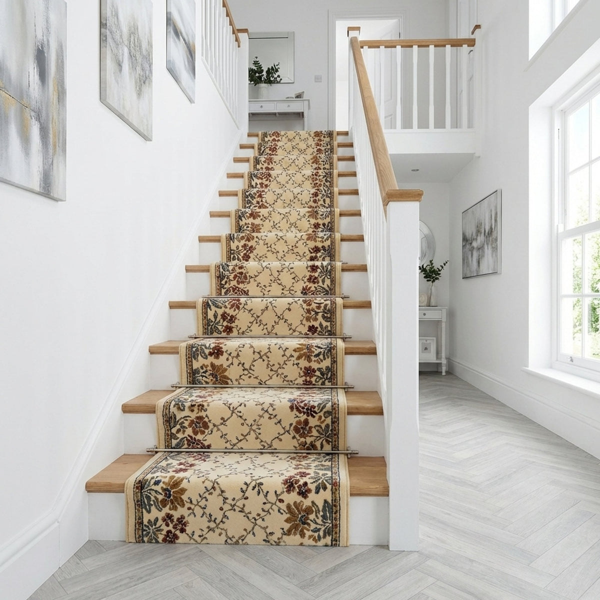 Ancient Garden Ivory 57084-6464 Stair Runner