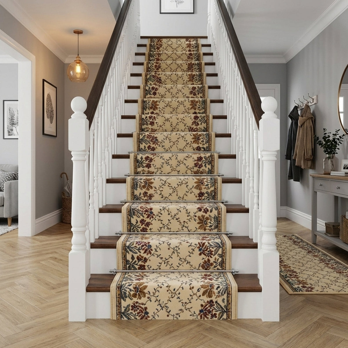 Ancient Garden Ivory 57084-6464 Stair Runner