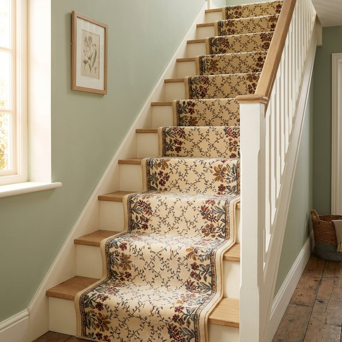 Ancient Garden Ivory 57084-6464 Stair Runner