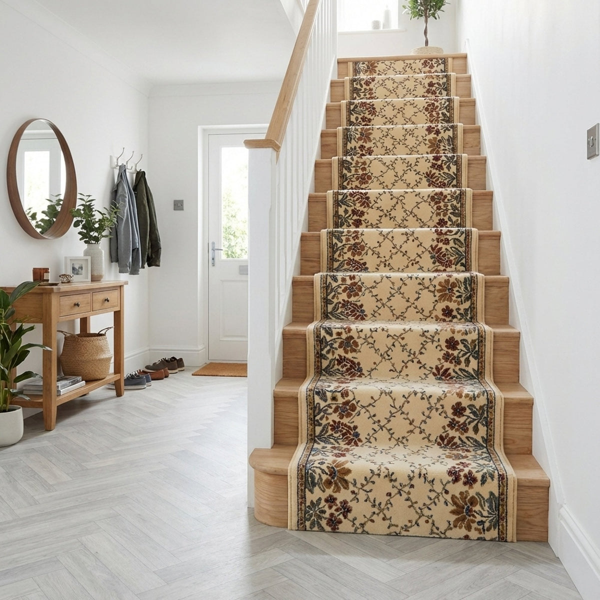 Ancient Garden Ivory 57084-6464 Stair Runner