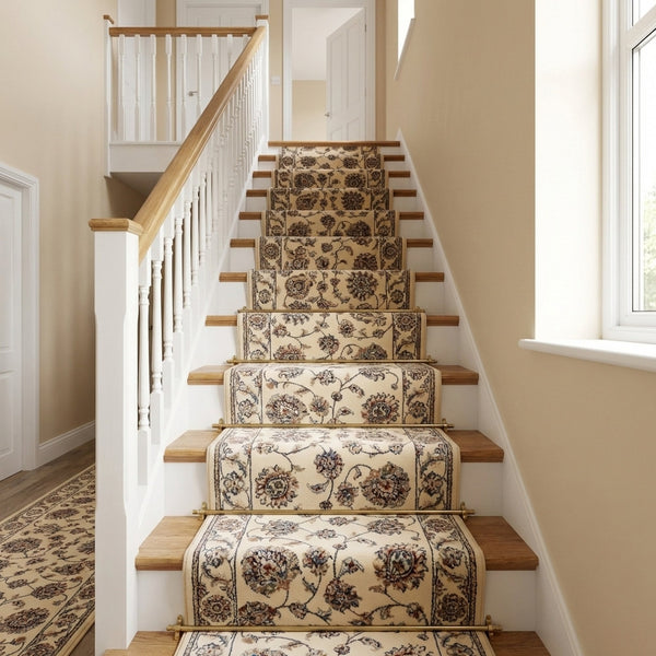 Ancient Garden Ivory/Ivory 57365-6464 Stair Runner