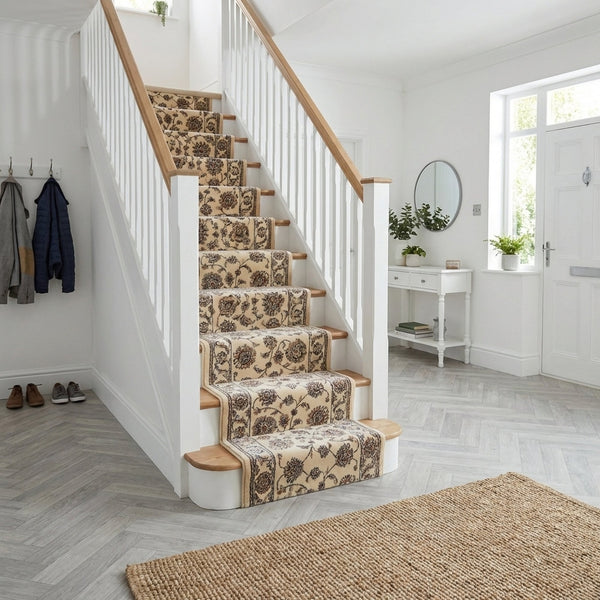 Ancient Garden Ivory/Ivory 57365-6464 Stair Runner