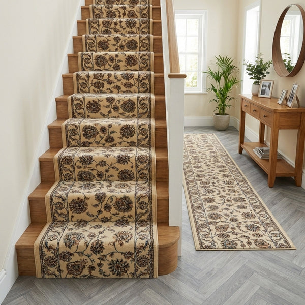 Ancient Garden Ivory/Ivory 57365-6464 Stair Runner