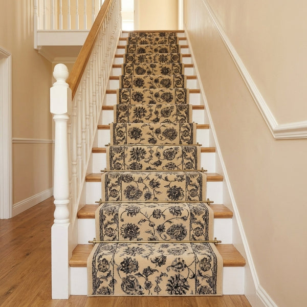 Ancient Garden Ivory/Ivory 57365-6666 Stair Runner
