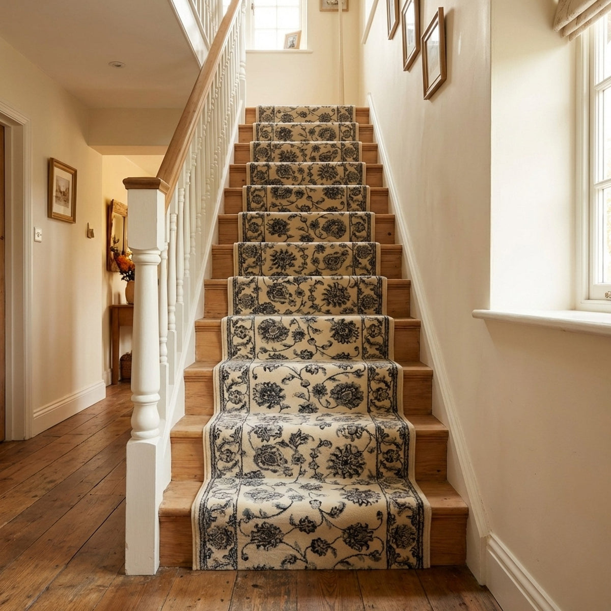 Ancient Garden Ivory/Ivory 57365-6666 Stair Runner