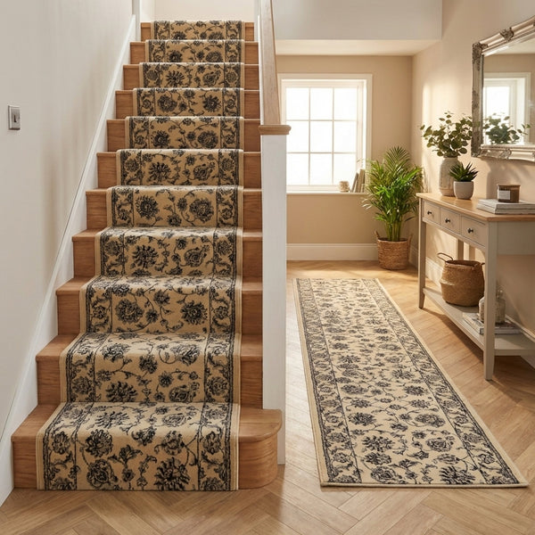 Ancient Garden Ivory/Ivory 57365-6666 Stair Runner