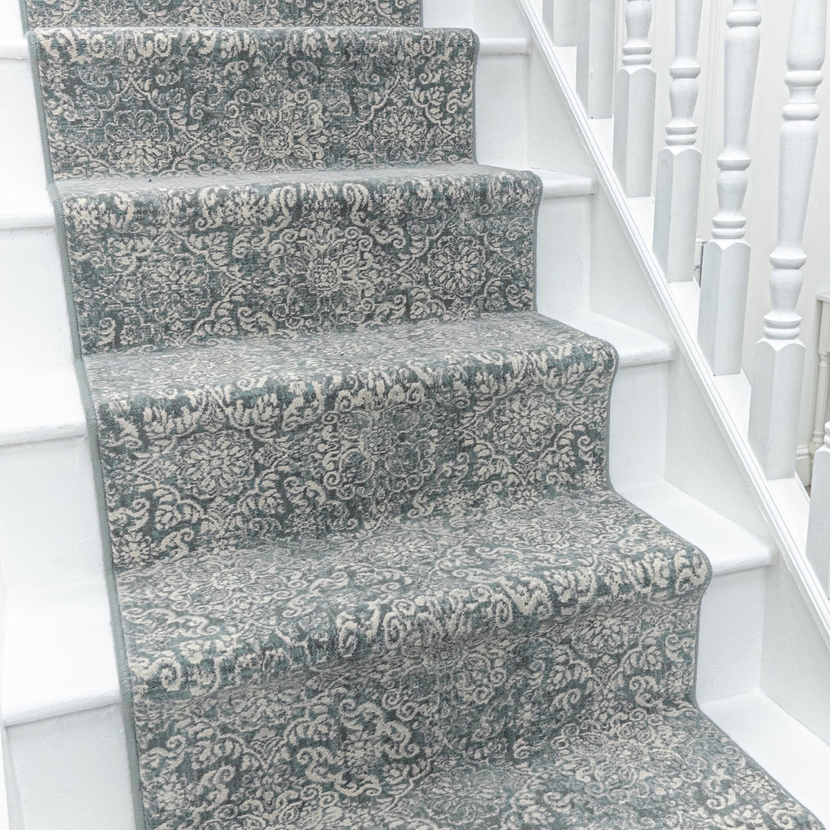 Ancient Garden Light Blue 57162-4666 Stair Runner