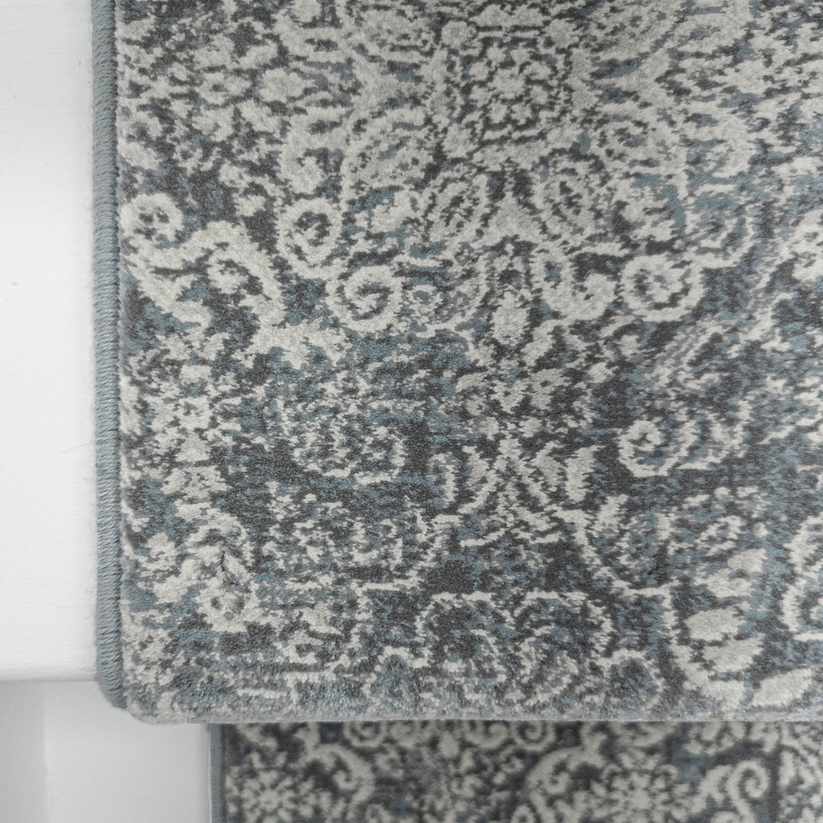 Ancient Garden Light Blue/Ivory 57365-5464 Stair Runner
