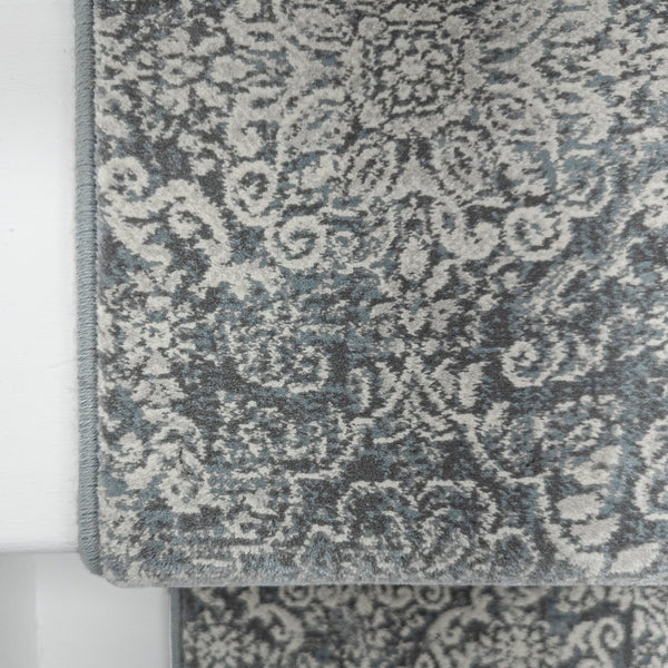 Ancient Garden Light Blue/Ivory 57365-5464 Stair Runner