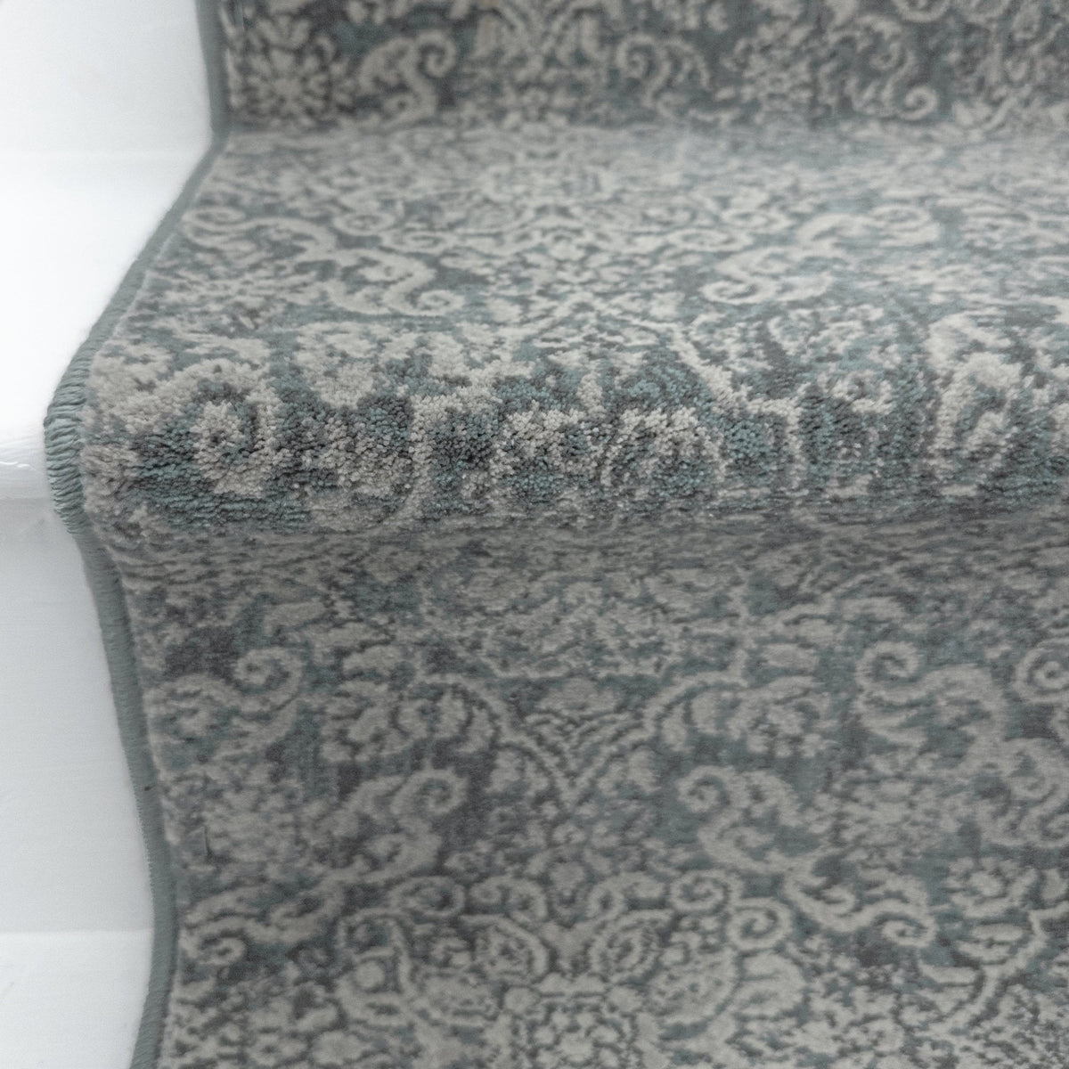 Ancient Garden Light Blue/Ivory 57365-5464 Stair Runner