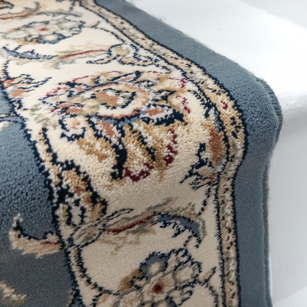 Ancient Garden Light Blue/Ivory 57365-5464 Stair Runner