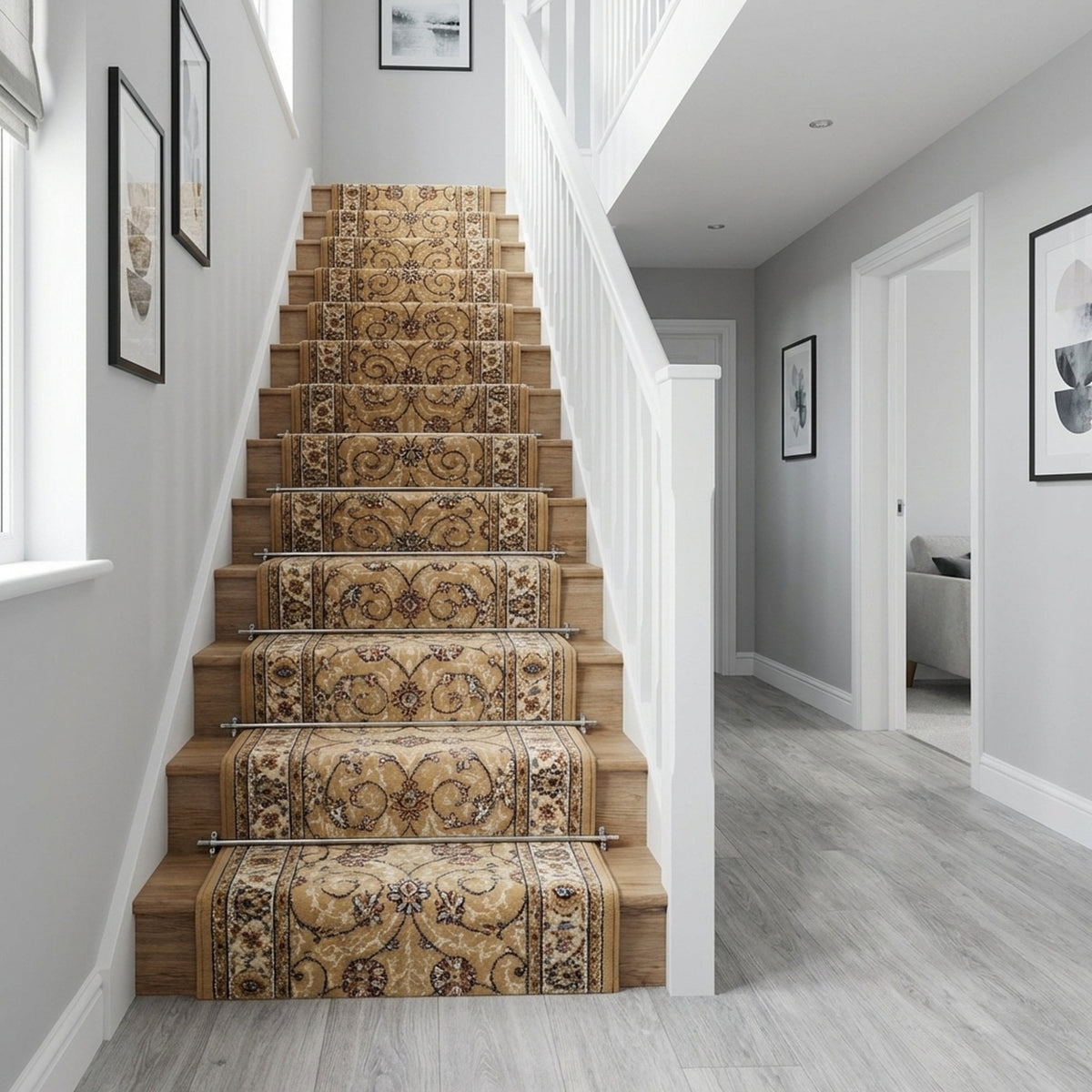 Ancient Garden Light Gold/Ivory 57120-2464 Stair Runner