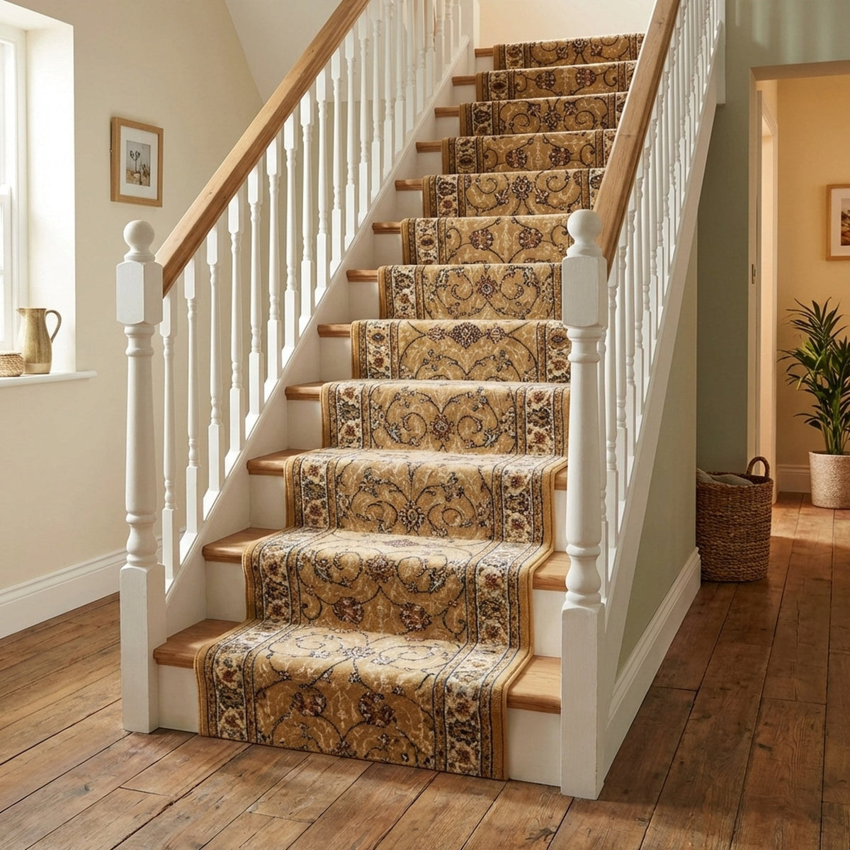 Ancient Garden Light Gold/Ivory 57120-2464 Stair Runner