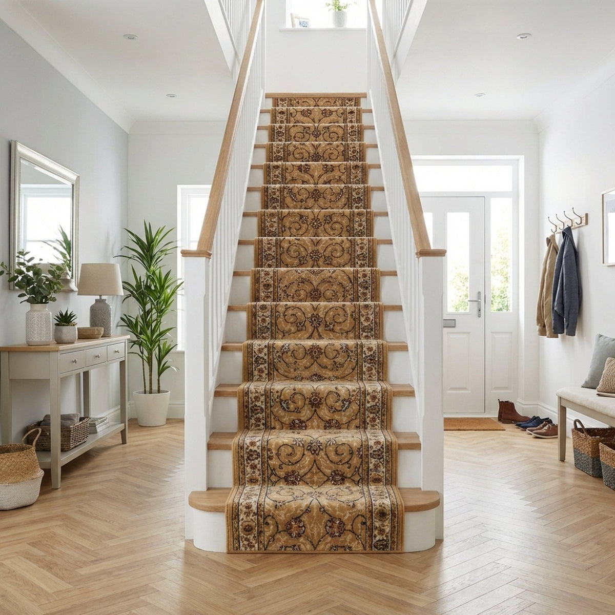 Ancient Garden Light Gold/Ivory 57120-2464 Stair Runner