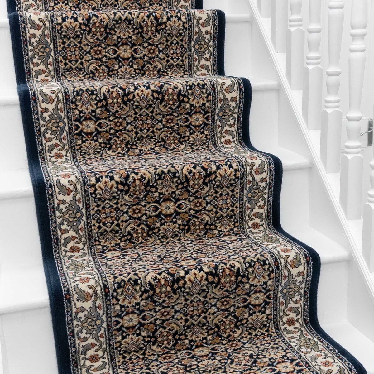 Ancient Garden Navy 57011-3464 Stair Runner