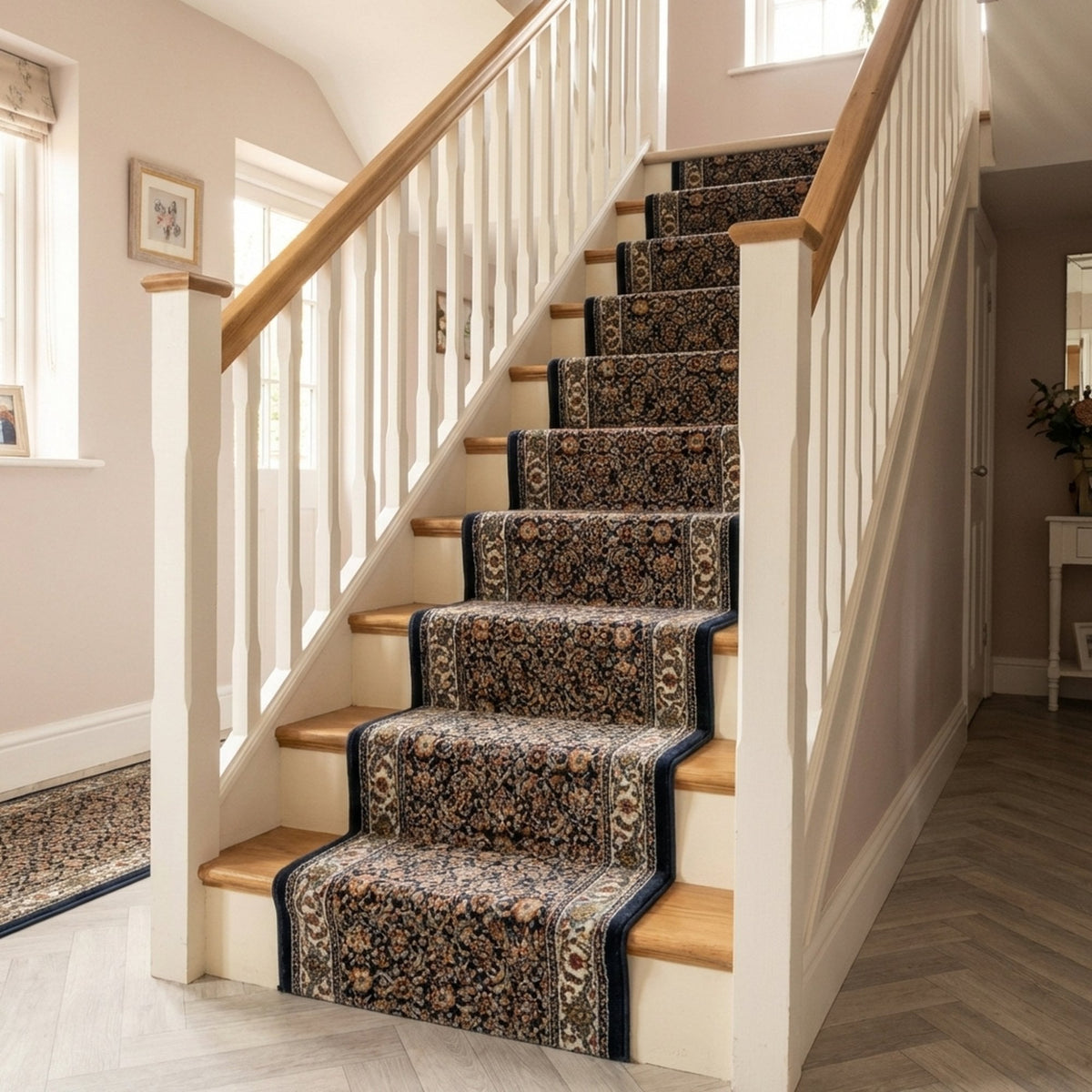 Ancient Garden Navy 57011-3464 Stair Runner