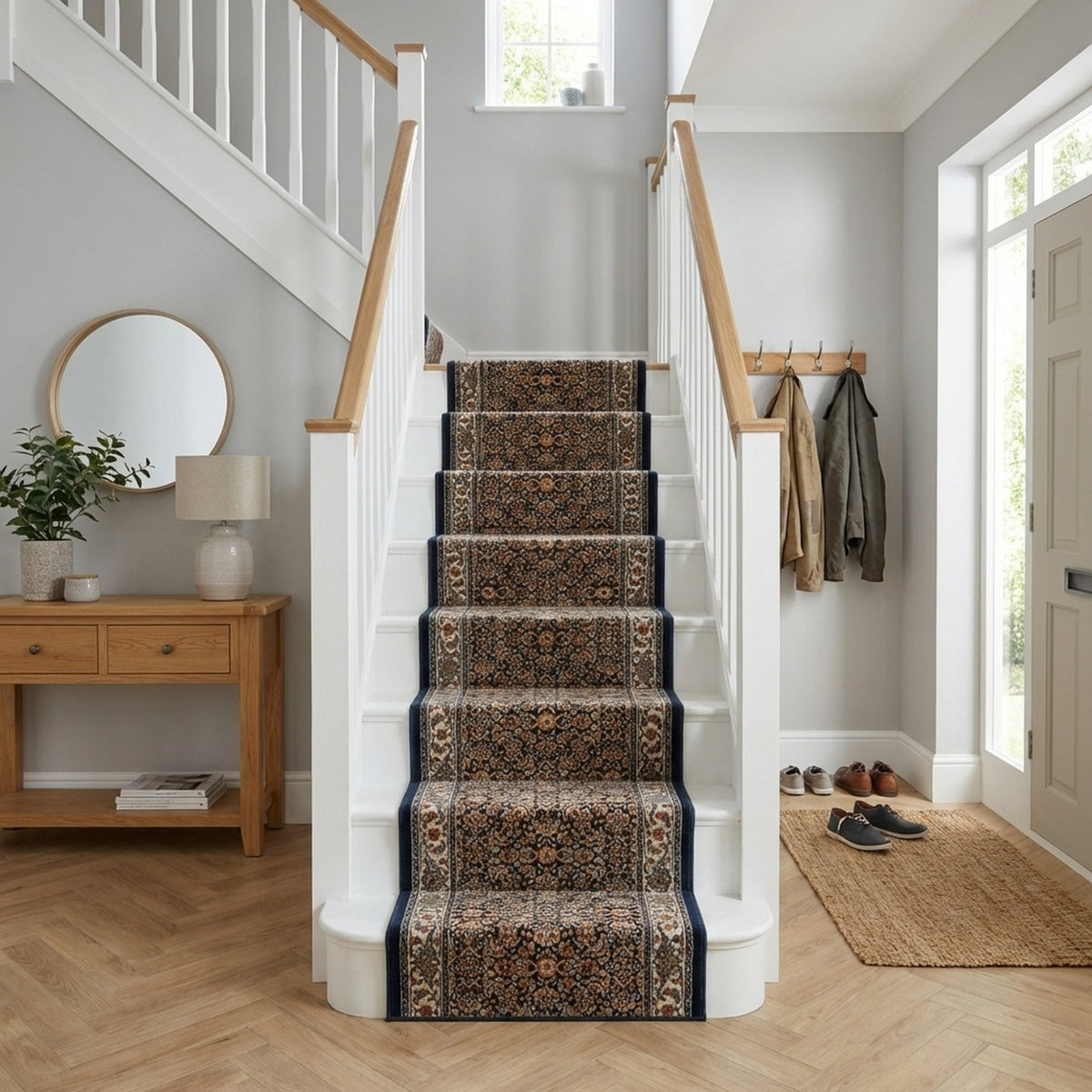 Ancient Garden Navy 57011-3464 Stair Runner