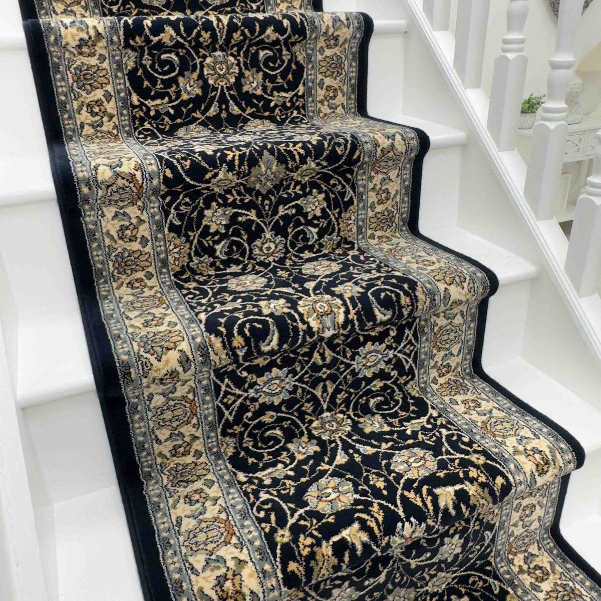 Ancient Garden Navy 57120-3464 Stair Runner