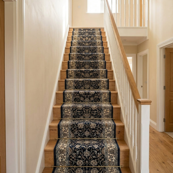 Ancient Garden Navy 57120-3464 Stair Runner