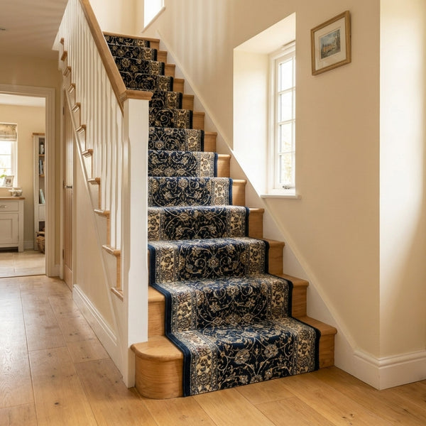 Ancient Garden Navy 57120-3464 Stair Runner