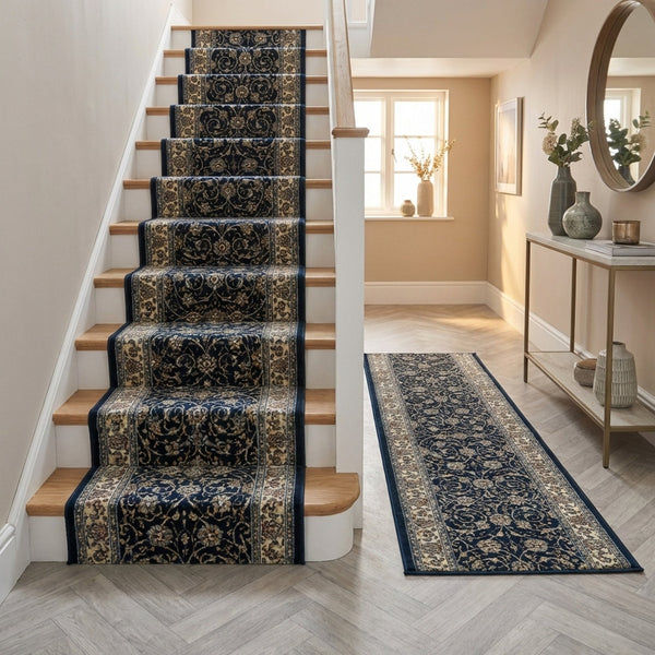 Ancient Garden Navy 57120-3464 Stair Runner